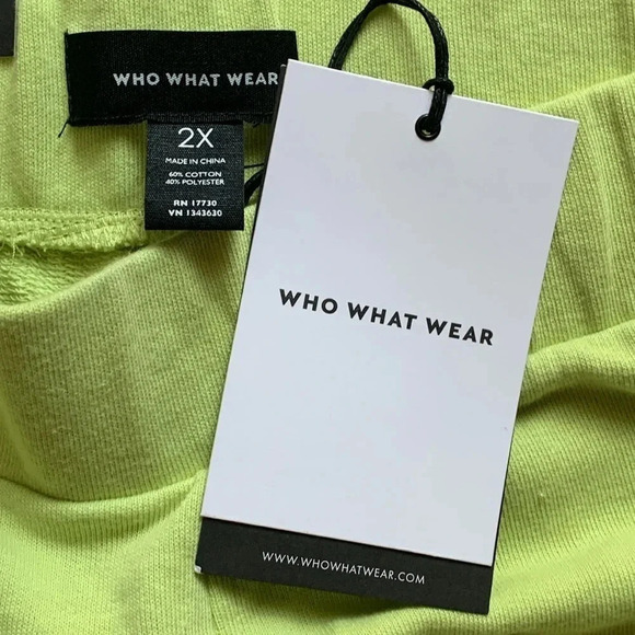 Who What Wear Wide Leg SweatPants Green Lime Sherbet Size 2X New - Picture 5 of 8